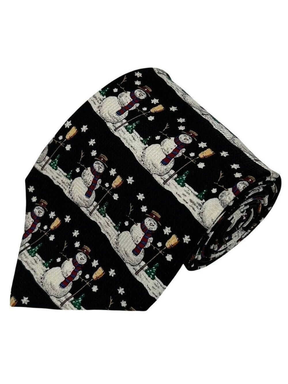 FN Men's 100% Silk Snowman Christmas Holiday Necktie Tie